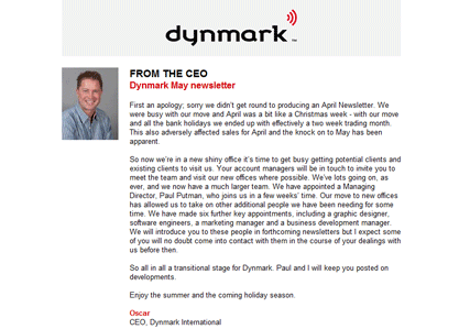 Dynmark Newsletter